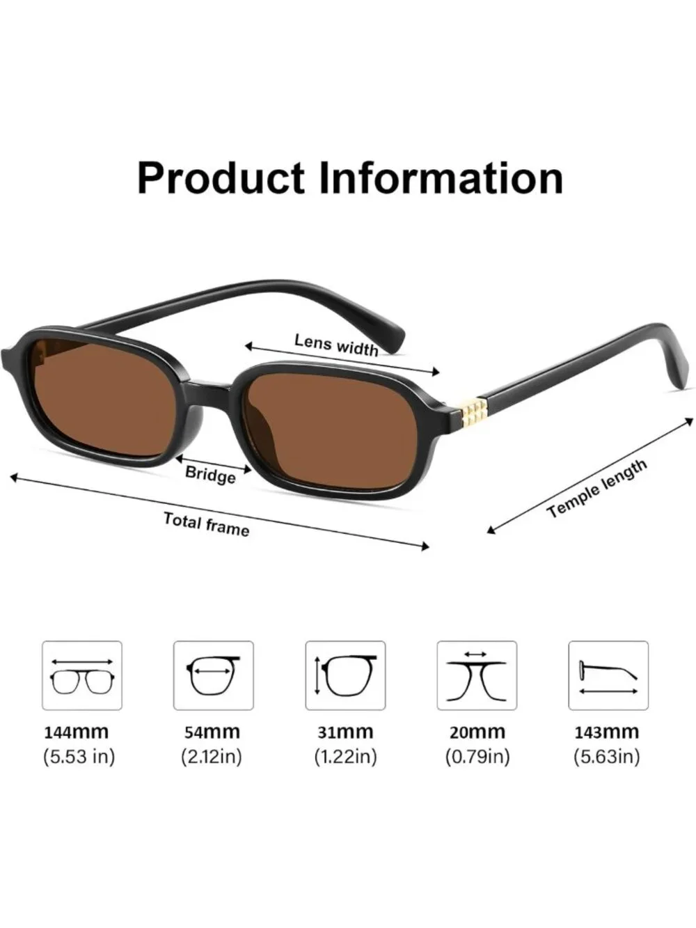 Trendy 90s Retro Rectangular Sunglasses for Women - UV Protection, Small Square
